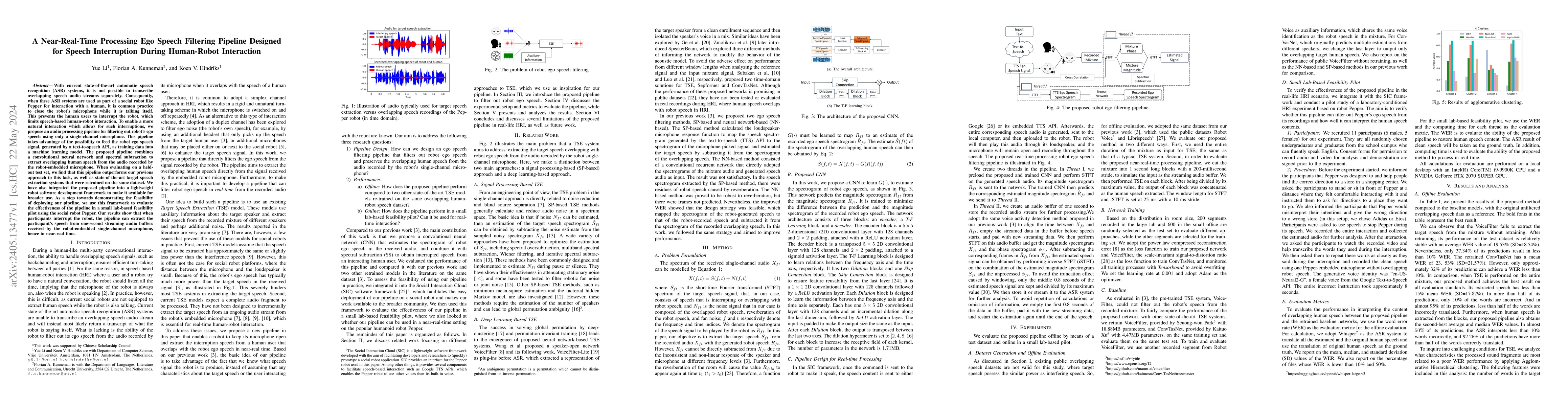 Thumbnail for A Near-Real-Time Processing Ego Speech Filtering Pipeline Designed for
  Speech Interruption During Human-Robot Interaction