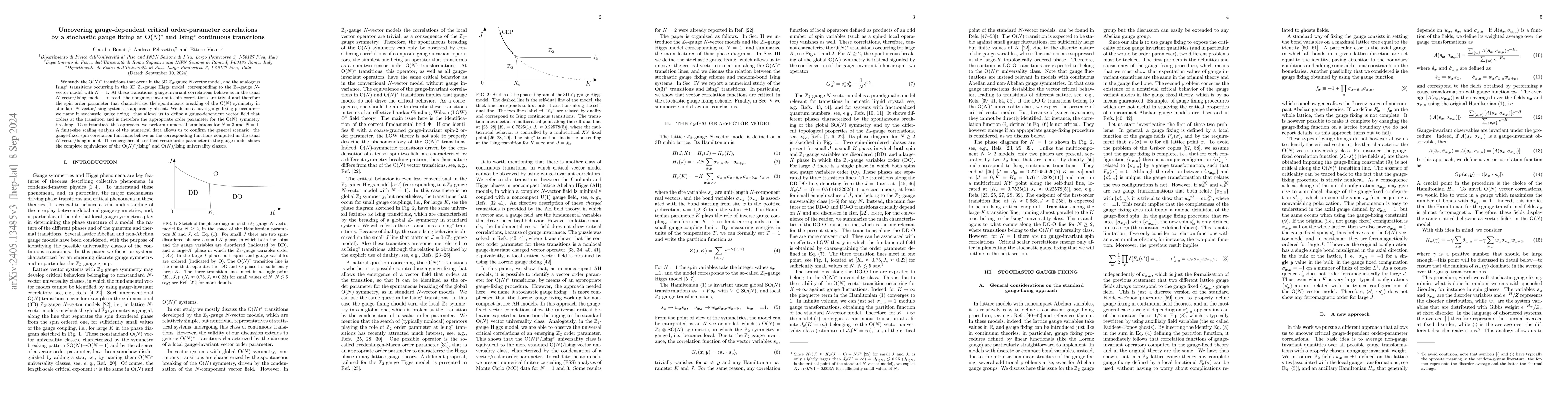 Thumbnail for Uncovering gauge-dependent critical order-parameter correlations by a
  stochastic gauge fixing at O($N$)$^*$ and Ising$^*$ continuous transitions