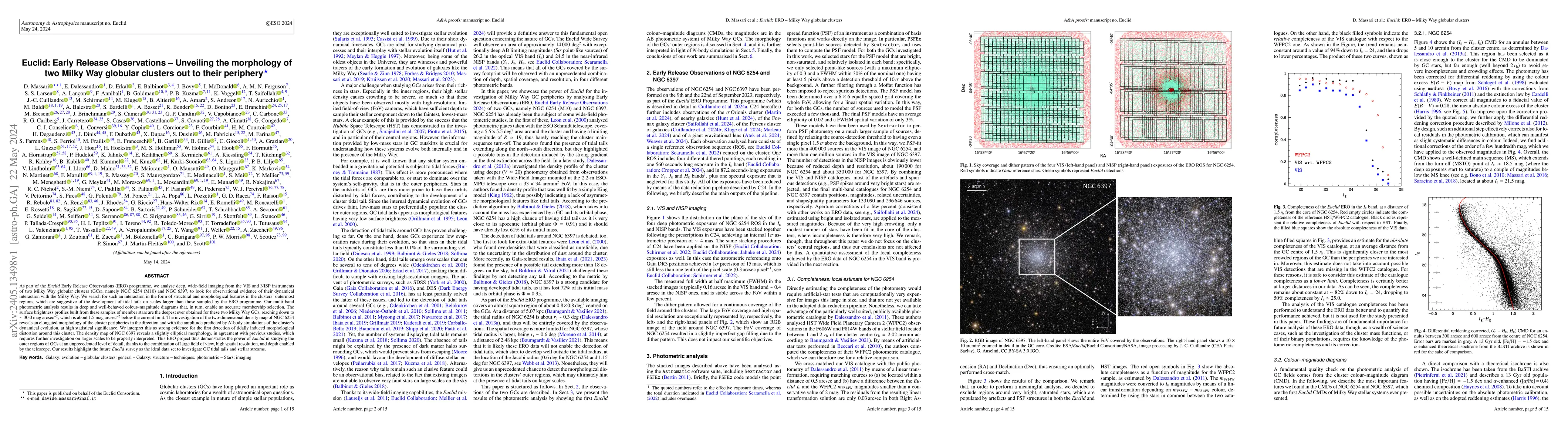 Thumbnail for Euclid: Early Release Observations -- Unveiling the morphology of two
  Milky Way globular clusters out to their periphery