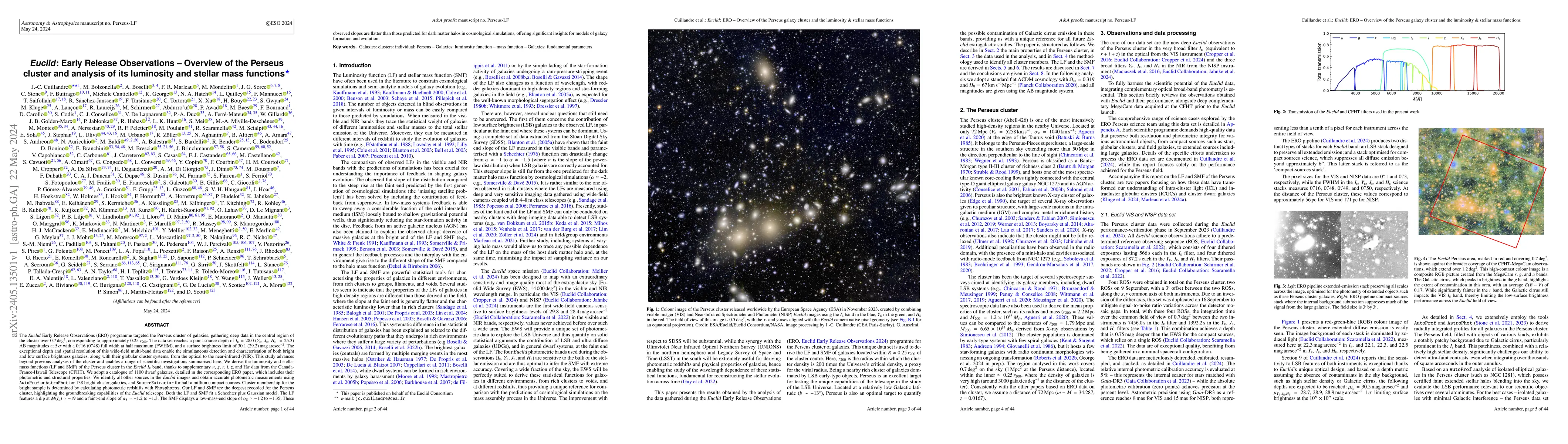 Thumbnail for Euclid: Early Release Observations -- Overview of the Perseus cluster
  and analysis of its luminosity and stellar mass functions
