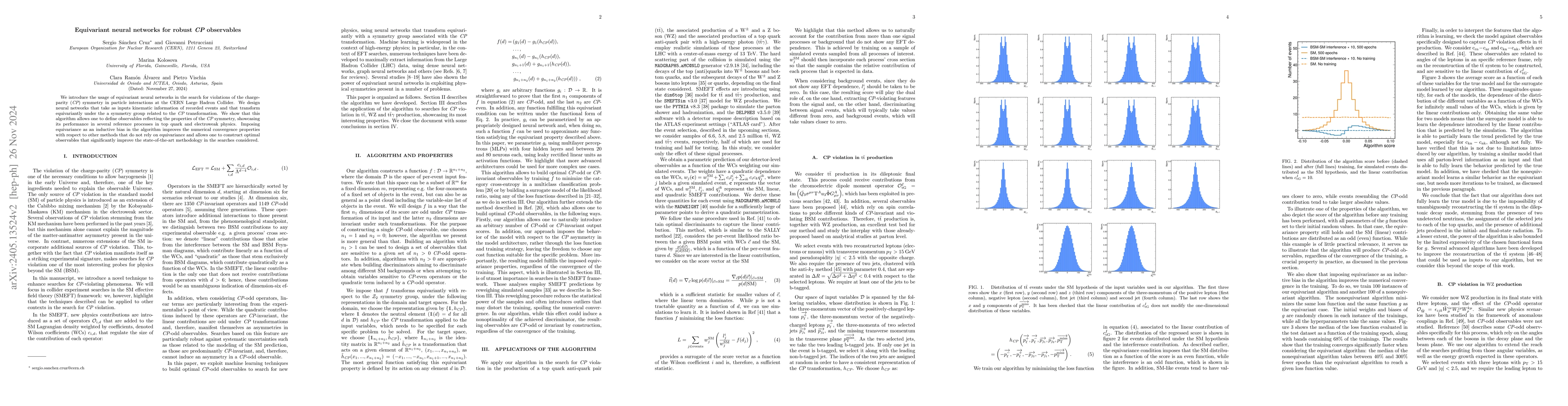 Thumbnail for Equivariant neural networks for robust $\textit{CP}$ observables