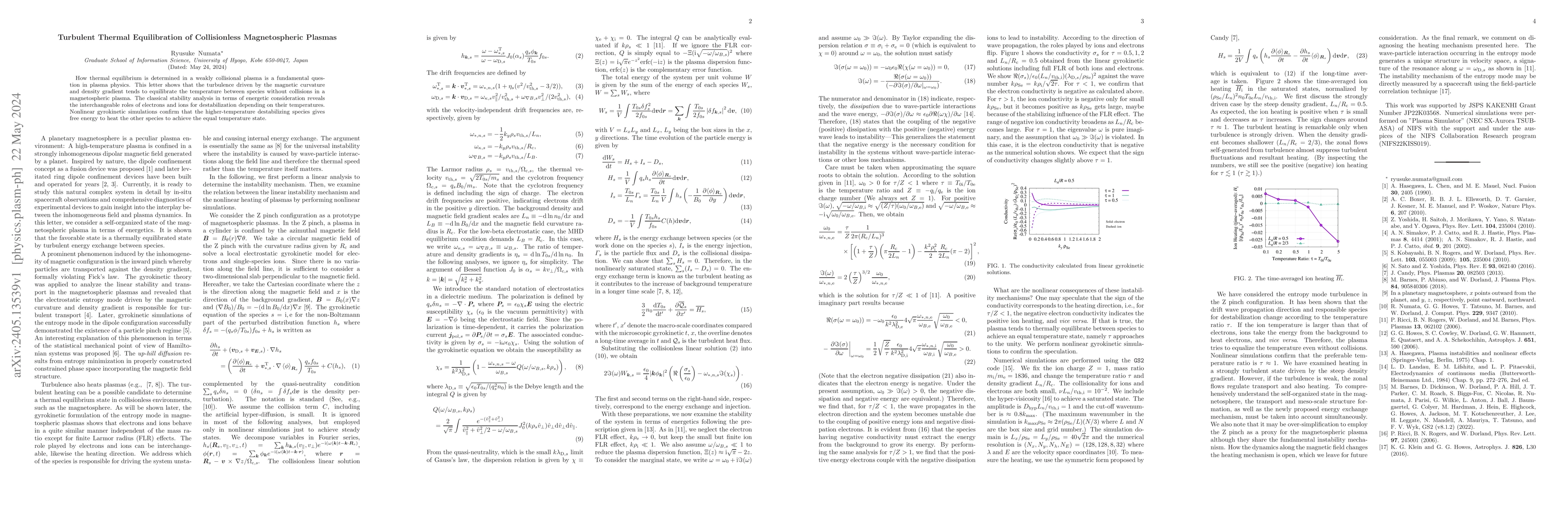 Thumbnail for Turbulent Thermal Equilibration of Collisionless Magnetospheric Plasmas