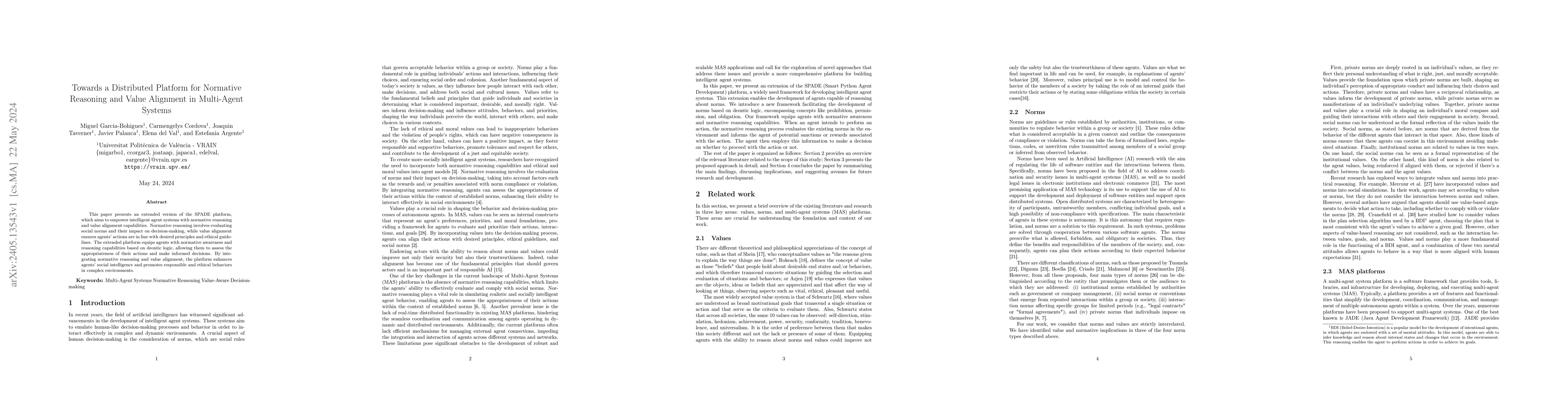 Thumbnail for Towards a Distributed Platform for Normative Reasoning and Value
  Alignment in Multi-Agent Systems