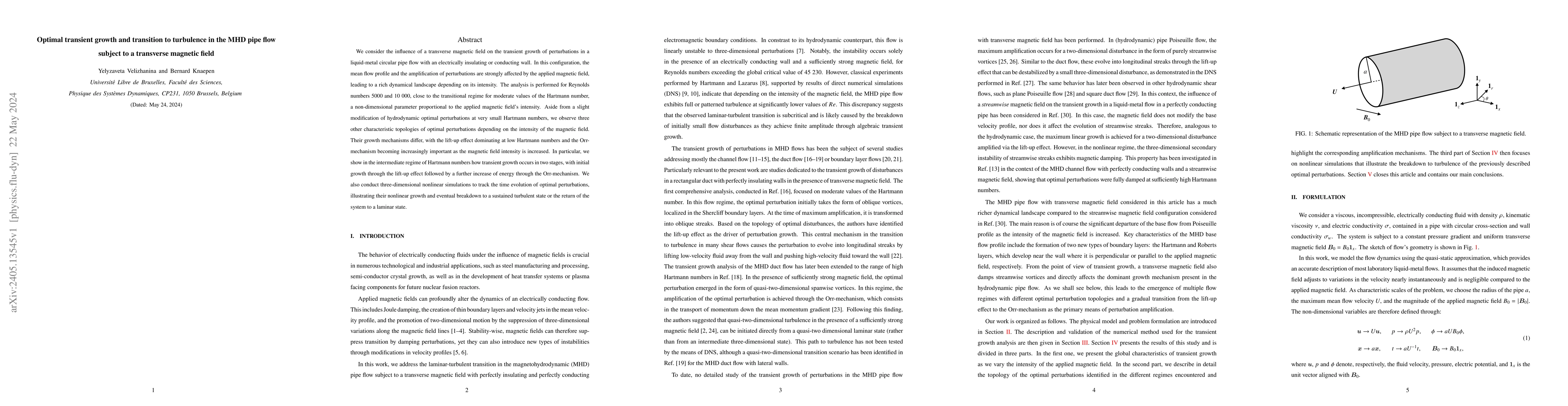 Thumbnail for Optimal transient growth and transition to turbulence in the MHD pipe
  flow subject to a transverse magnetic field