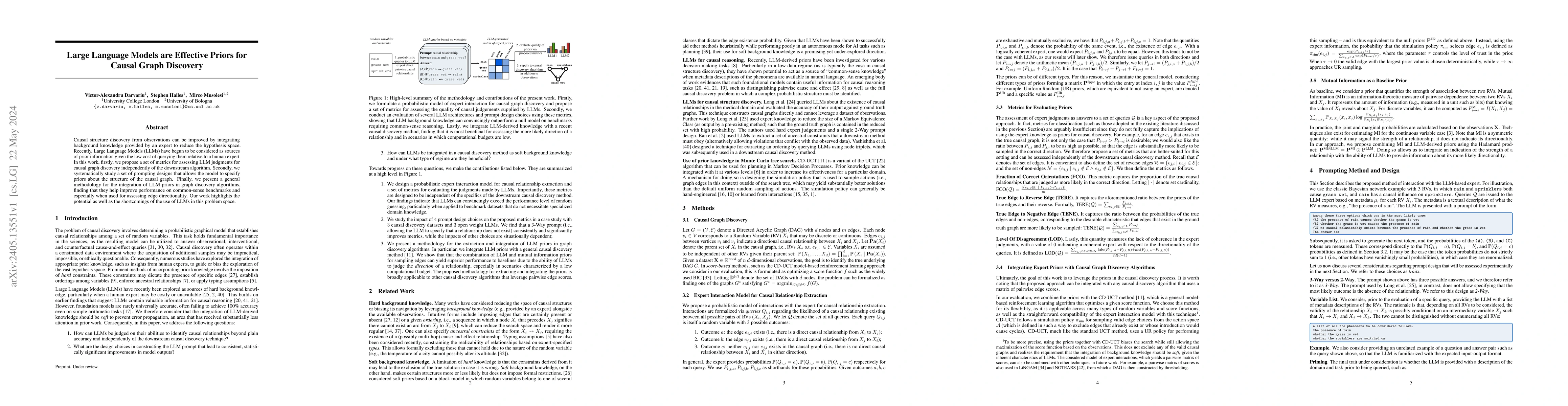 Thumbnail for Large Language Models are Effective Priors for Causal Graph Discovery
