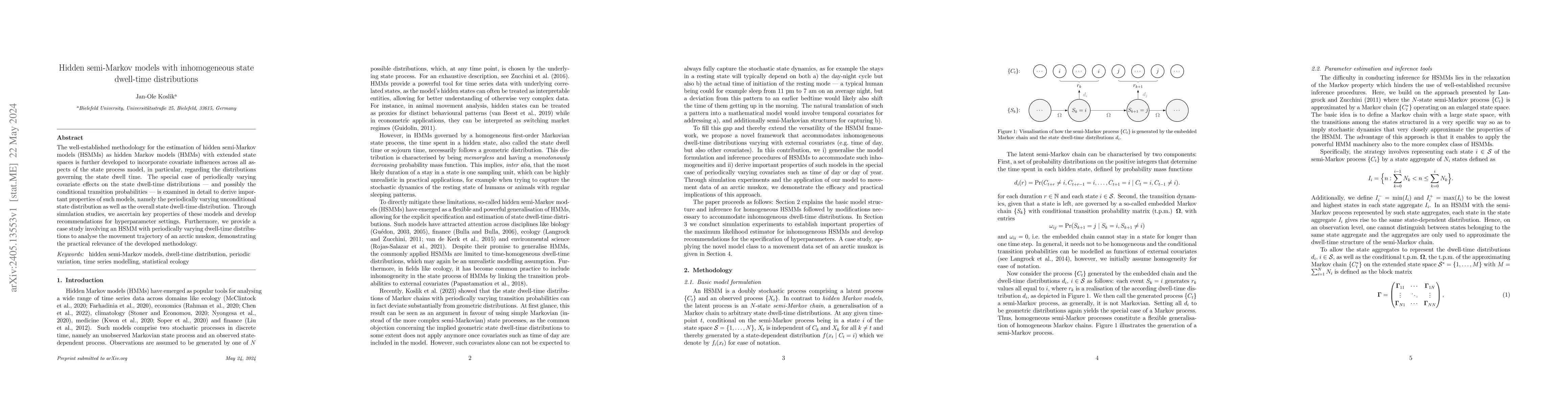 Thumbnail for Hidden semi-Markov models with inhomogeneous state dwell-time
  distributions