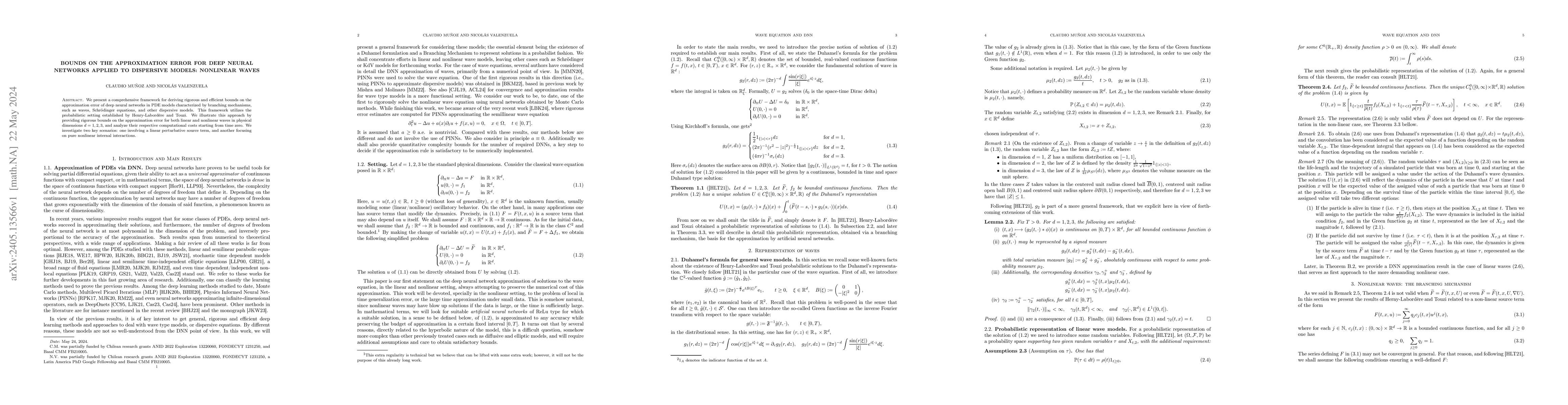 Thumbnail for Bounds on the approximation error for deep neural networks applied to
  dispersive models: Nonlinear waves