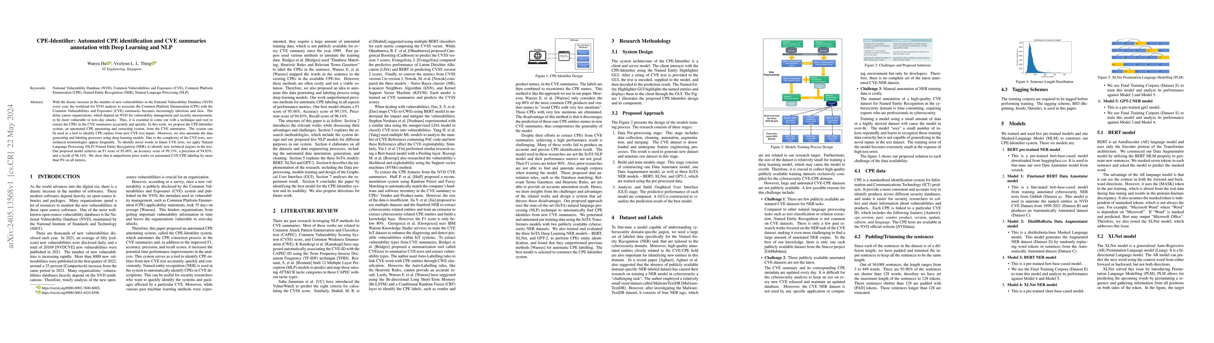 Thumbnail for CPE-Identifier: Automated CPE identification and CVE summaries
  annotation with Deep Learning and NLP