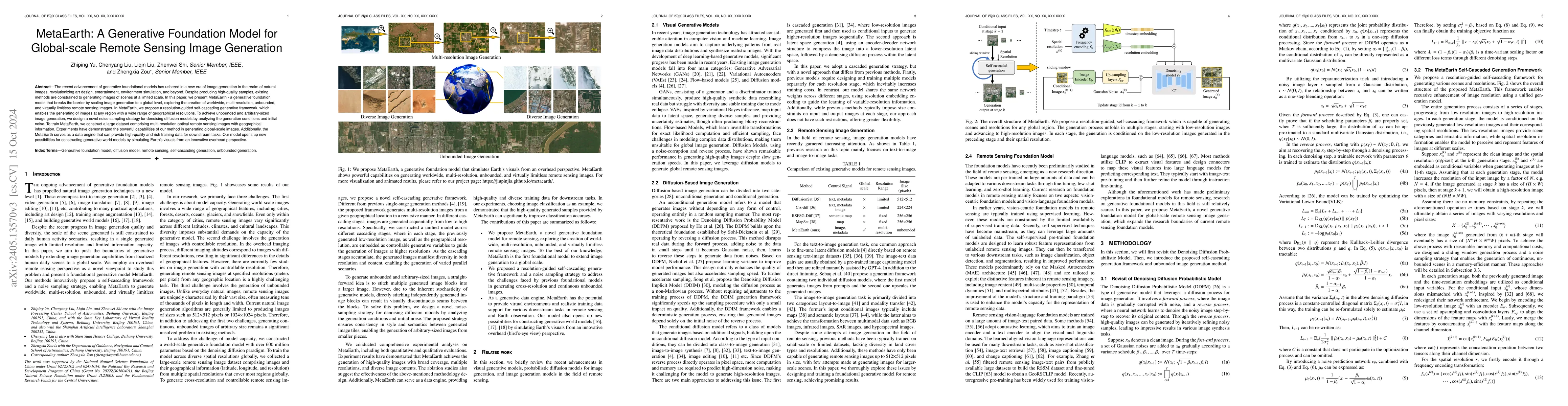 Thumbnail for MetaEarth: A Generative Foundation Model for Global-Scale Remote Sensing
  Image Generation
