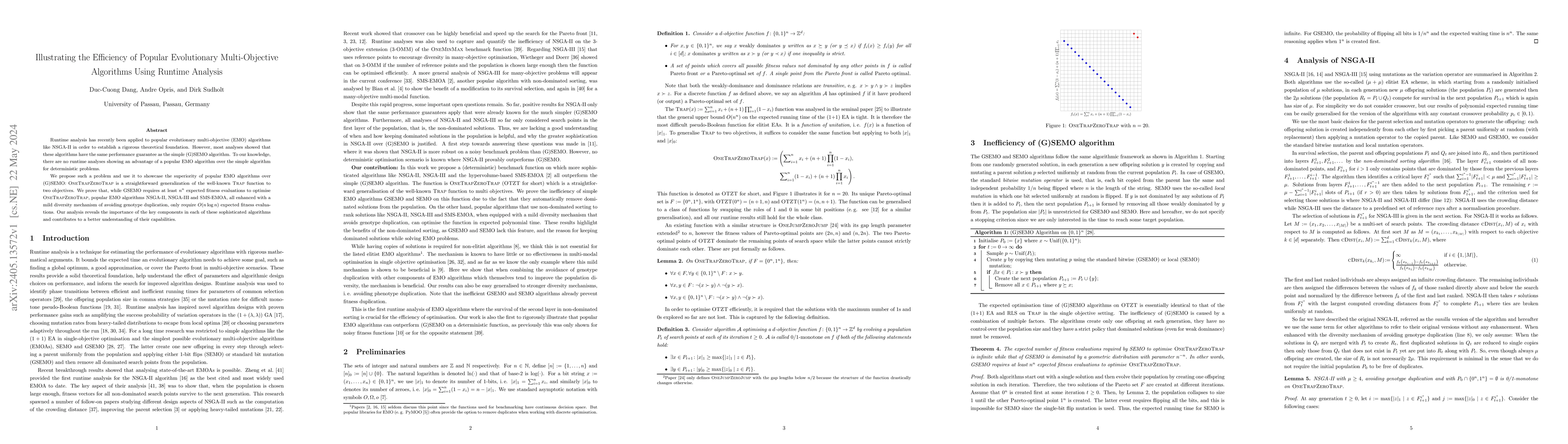 Thumbnail for Illustrating the Efficiency of Popular Evolutionary Multi-Objective
  Algorithms Using Runtime Analysis