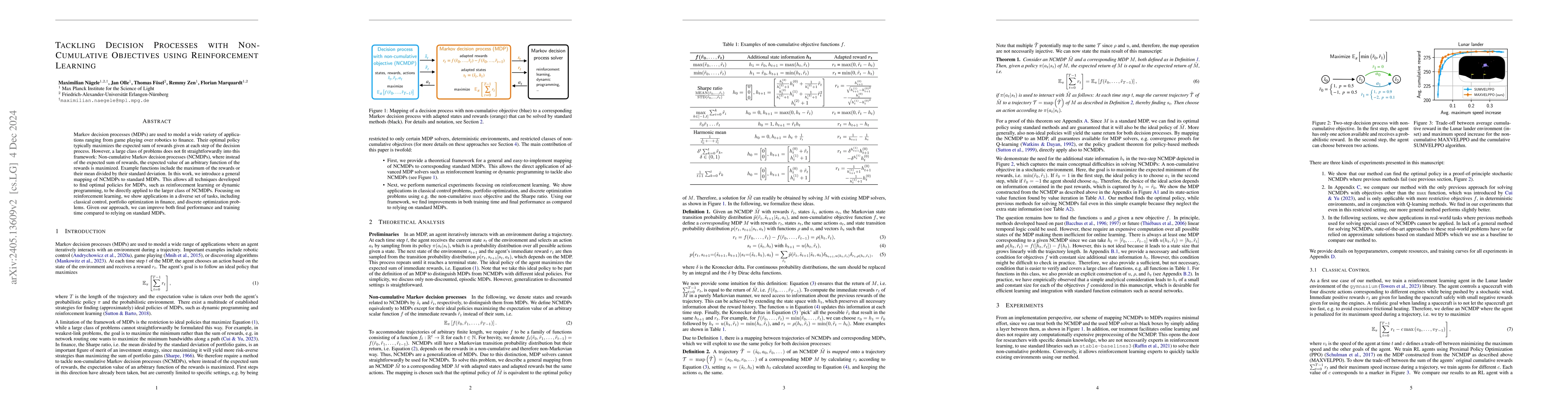 Thumbnail for Tackling Decision Processes with Non-Cumulative Objectives using
  Reinforcement Learning