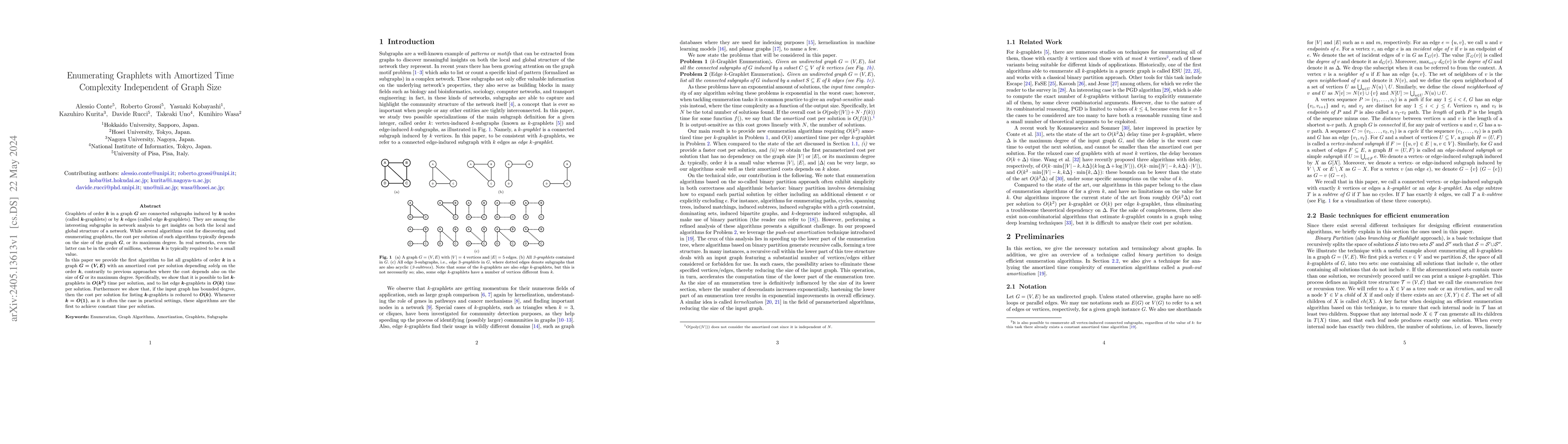 Thumbnail for Enumerating Graphlets with Amortized Time Complexity Independent of
  Graph Size