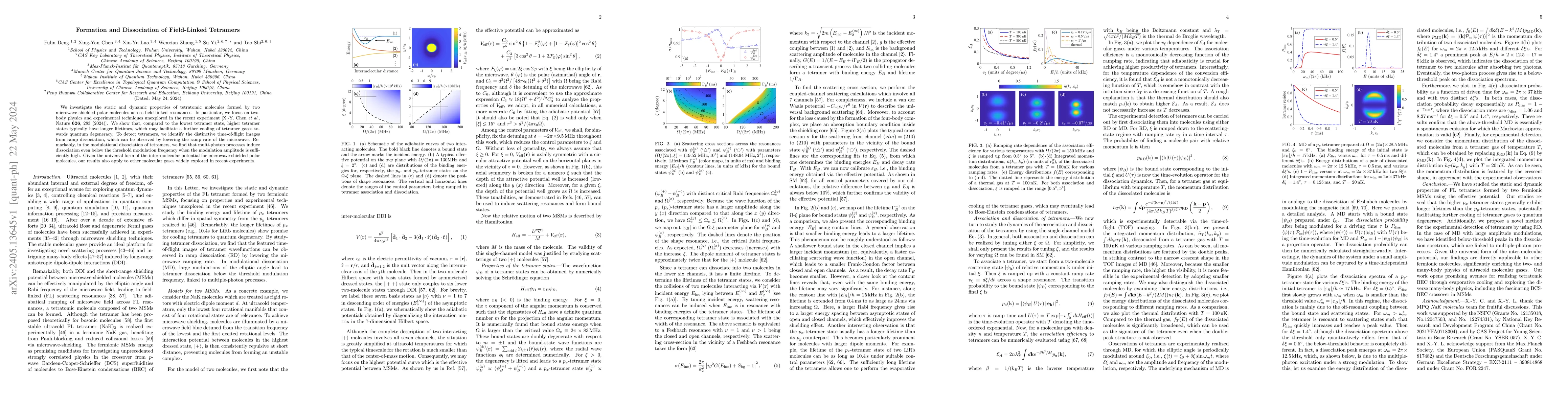 Thumbnail for Formation and Dissociation of Field-Linked Tetramers