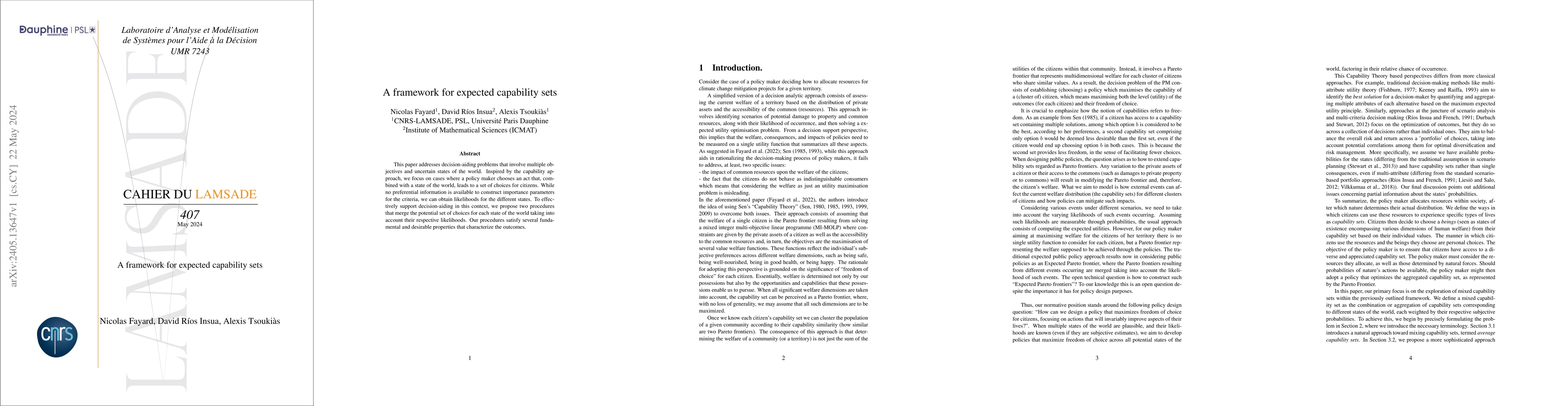 Thumbnail for A framework for expected capability sets