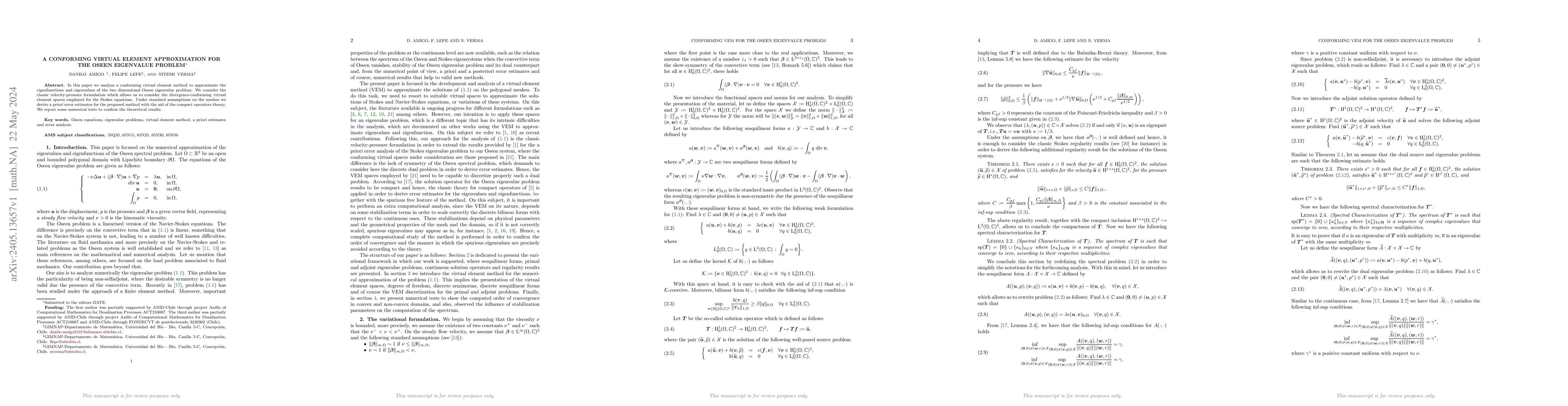 Thumbnail for A Conforming virtual element approximation for the Oseen eigenvalue
  problem
