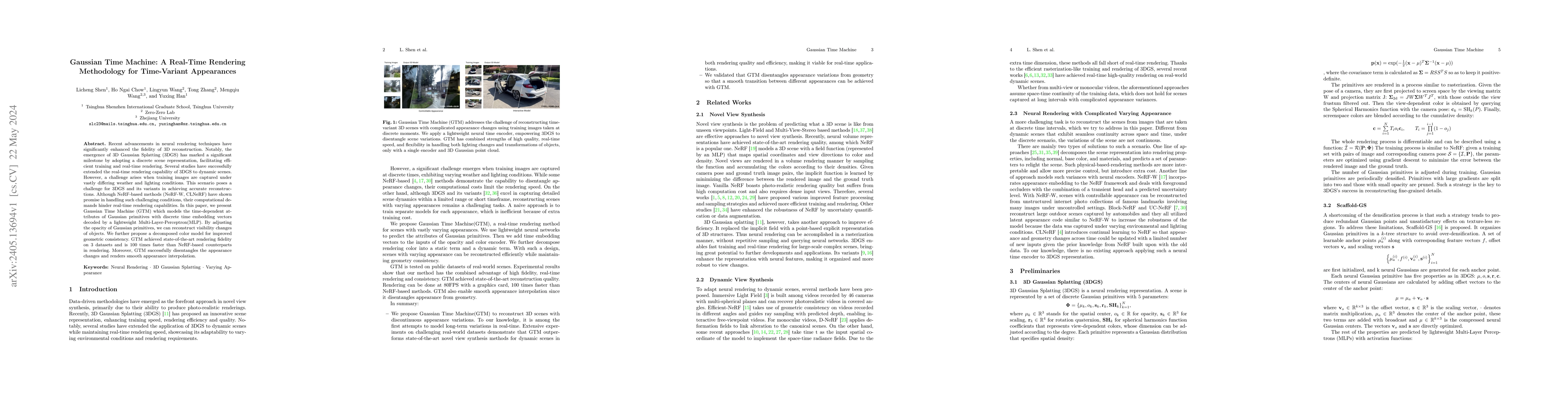 Thumbnail for Gaussian Time Machine: A Real-Time Rendering Methodology for
  Time-Variant Appearances