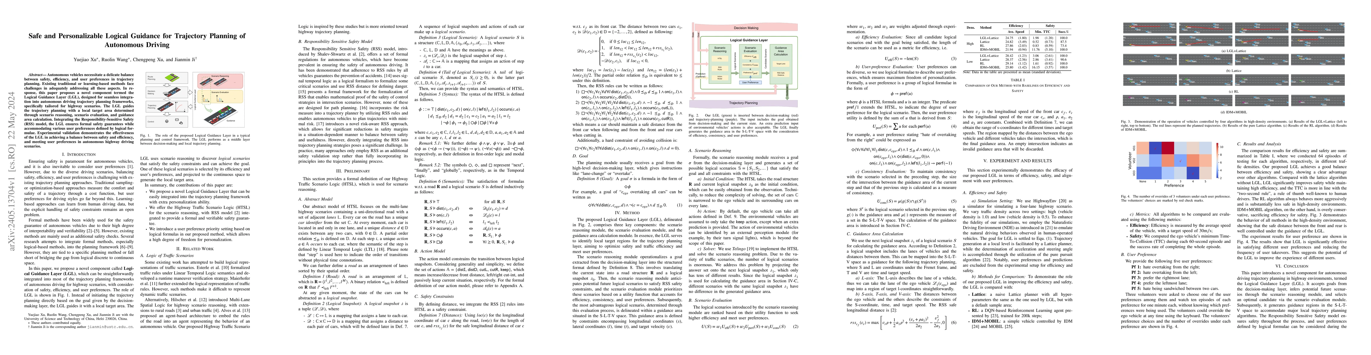 Thumbnail for Safe and Personalizable Logical Guidance for Trajectory Planning of
  Autonomous Driving