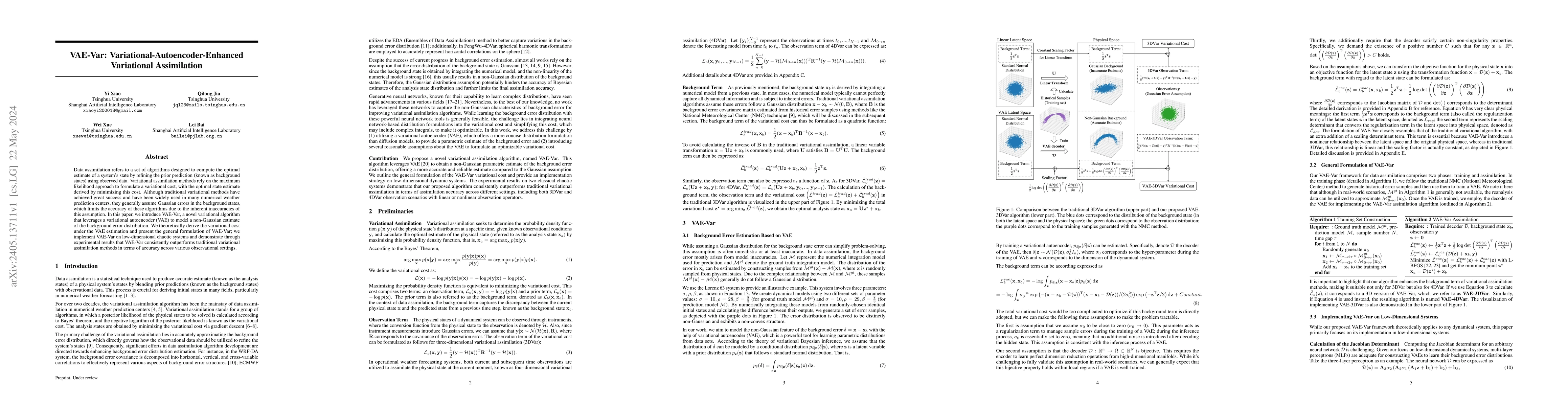 Thumbnail for VAE-Var: Variational-Autoencoder-Enhanced Variational Assimilation