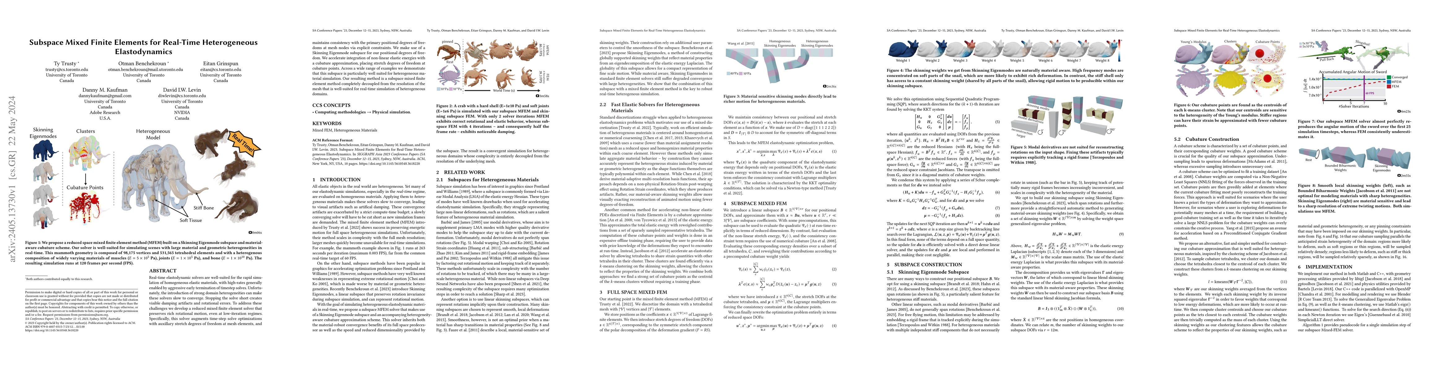 Thumbnail for Subspace Mixed-FEM for Real-Time Heterogeneous Elastodynamics