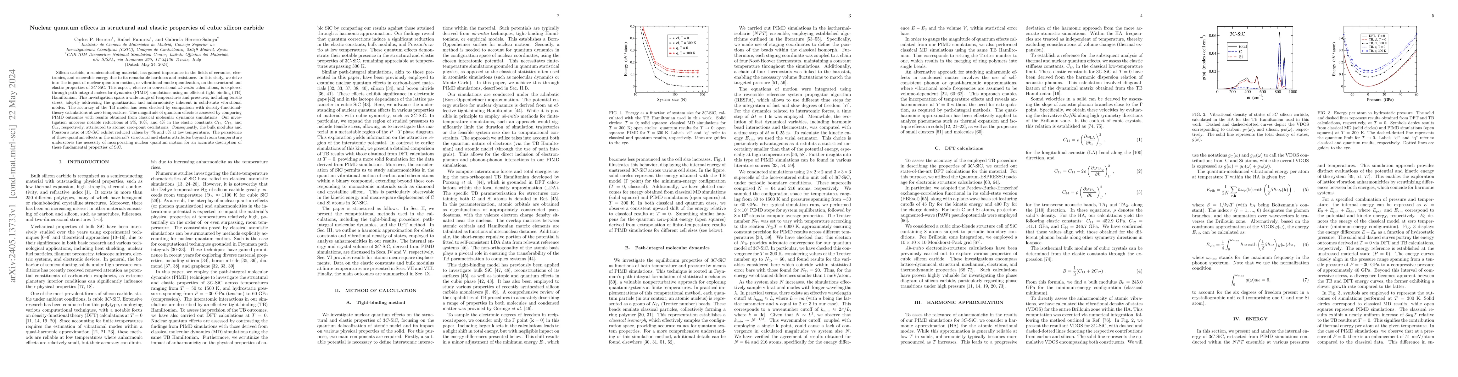 Thumbnail for Nuclear quantum effects in structural and elastic properties of cubic
  silicon carbide