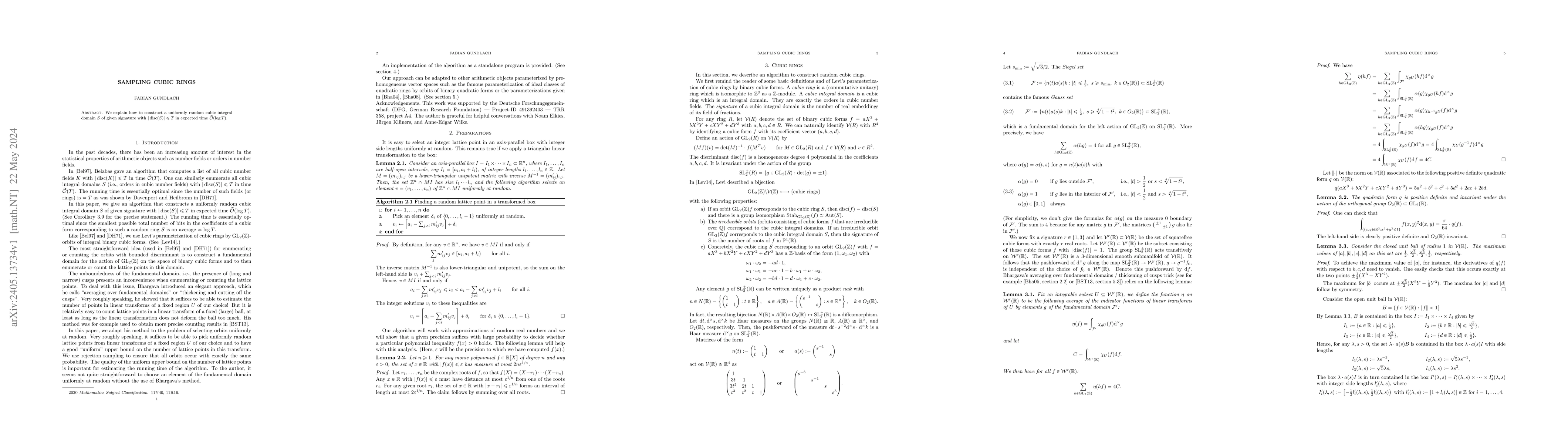 Thumbnail for Sampling cubic rings