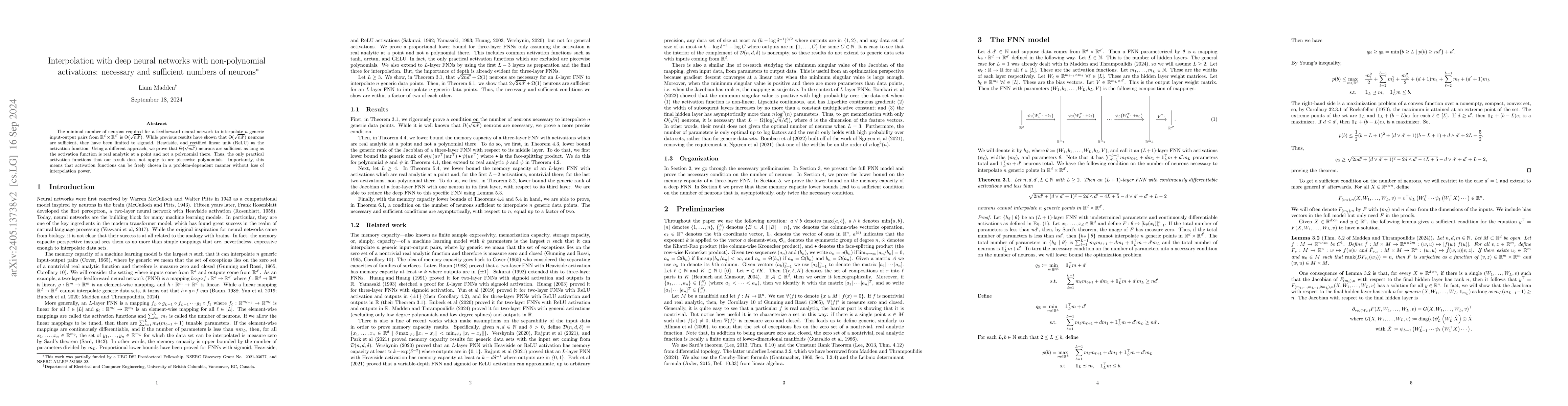 Thumbnail for Memory capacity of three-layer neural networks with non-polynomial
  activations