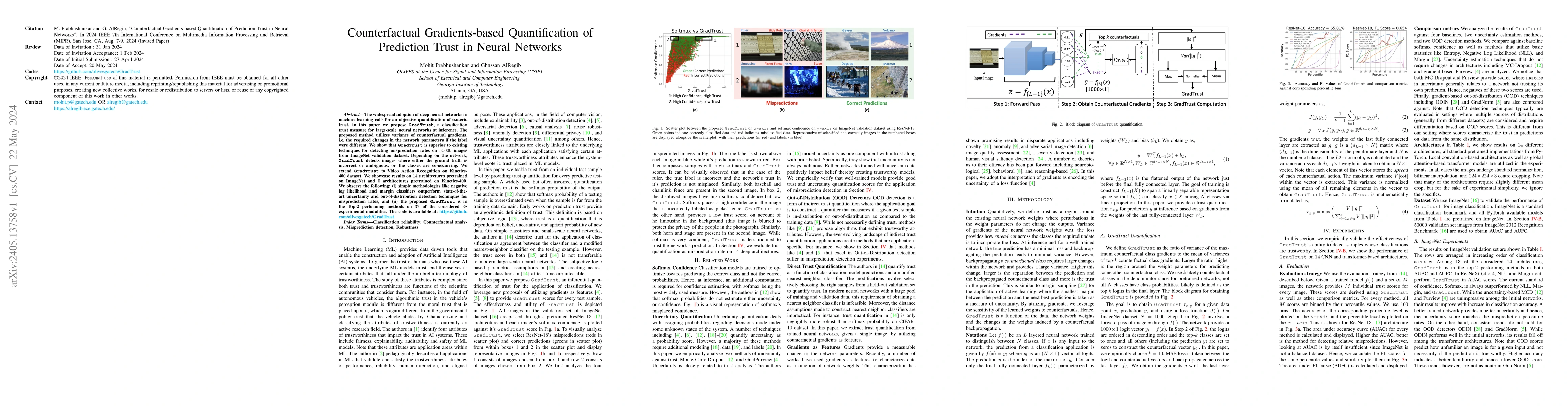 Thumbnail for Counterfactual Gradients-based Quantification of Prediction Trust in
  Neural Networks
