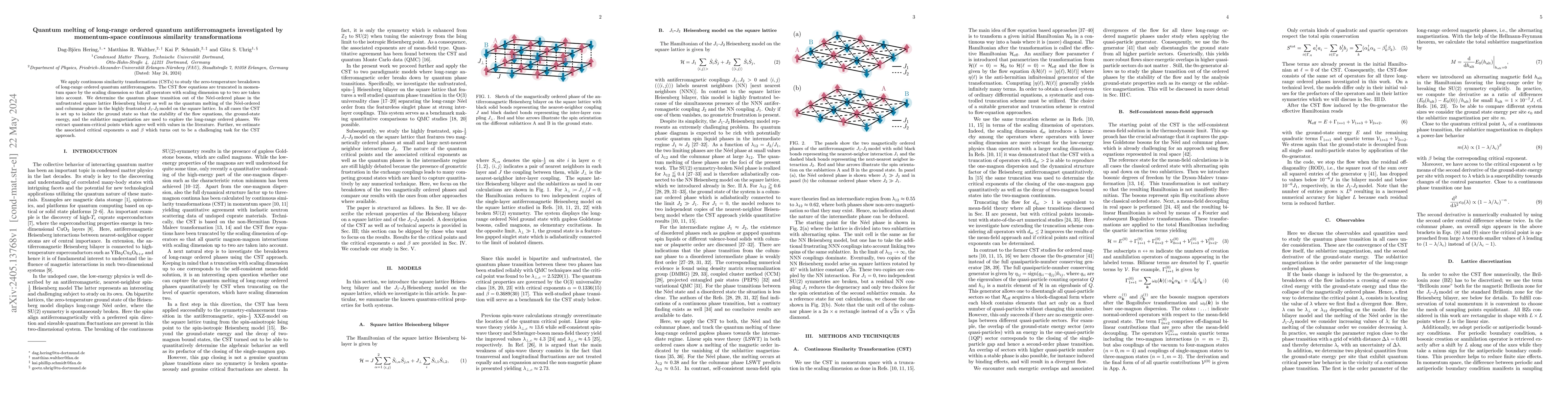 Thumbnail for Quantum melting of long-range ordered quantum antiferromagnets
  investigated by momentum-space continuous similarity transformations