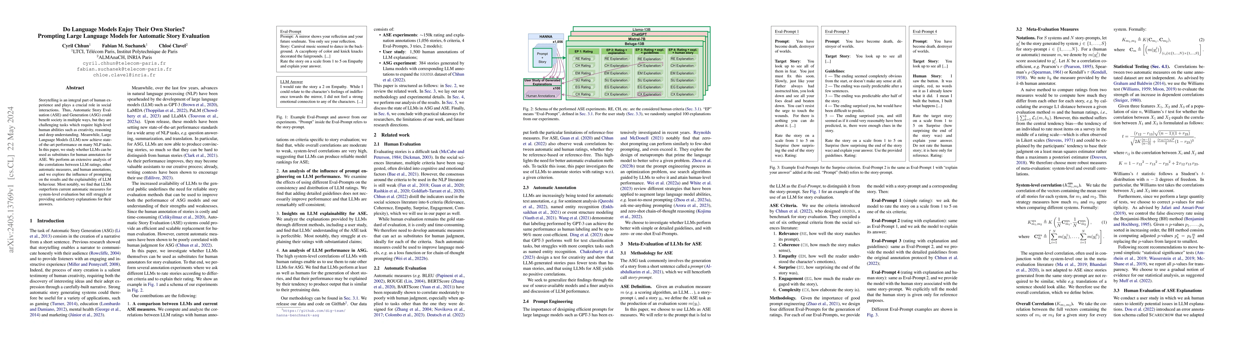 Thumbnail for Do Language Models Enjoy Their Own Stories? Prompting Large Language
  Models for Automatic Story Evaluation
