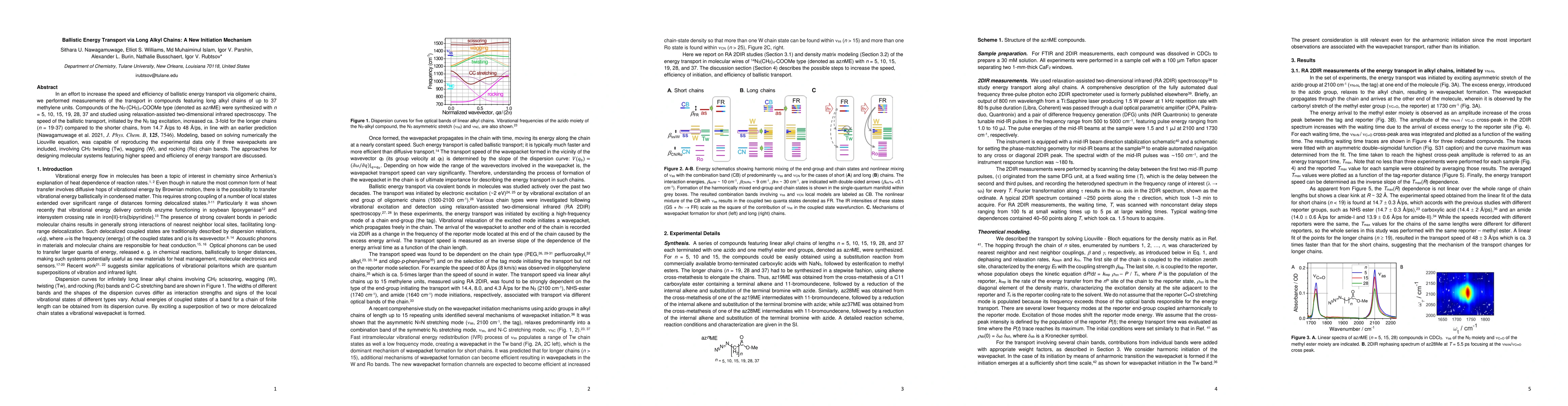 Thumbnail for Ballistic Energy Transport via Long Alkyl Chains: A New Initiation
  Mechanism