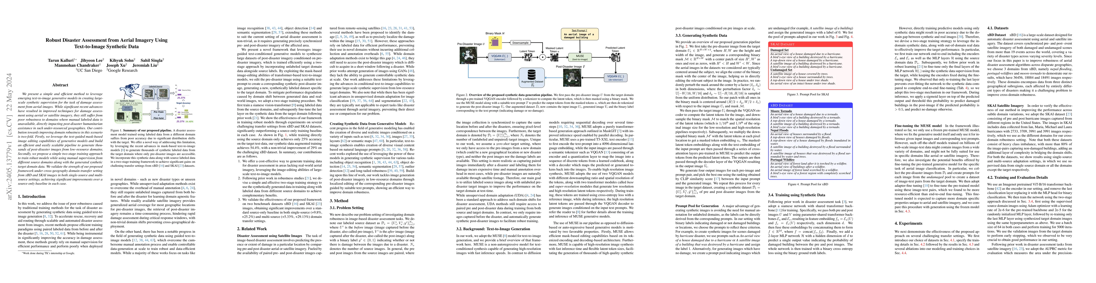 Thumbnail for Robust Disaster Assessment from Aerial Imagery Using Text-to-Image
  Synthetic Data
