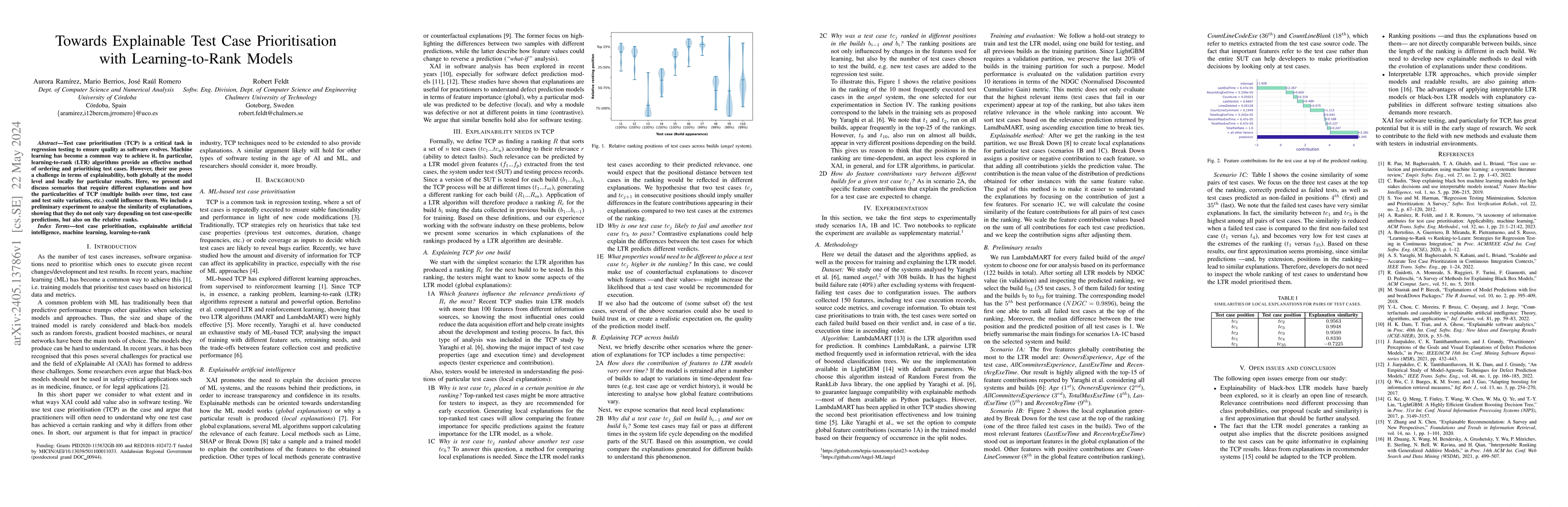 Thumbnail for Towards Explainable Test Case Prioritisation with Learning-to-Rank
  Models