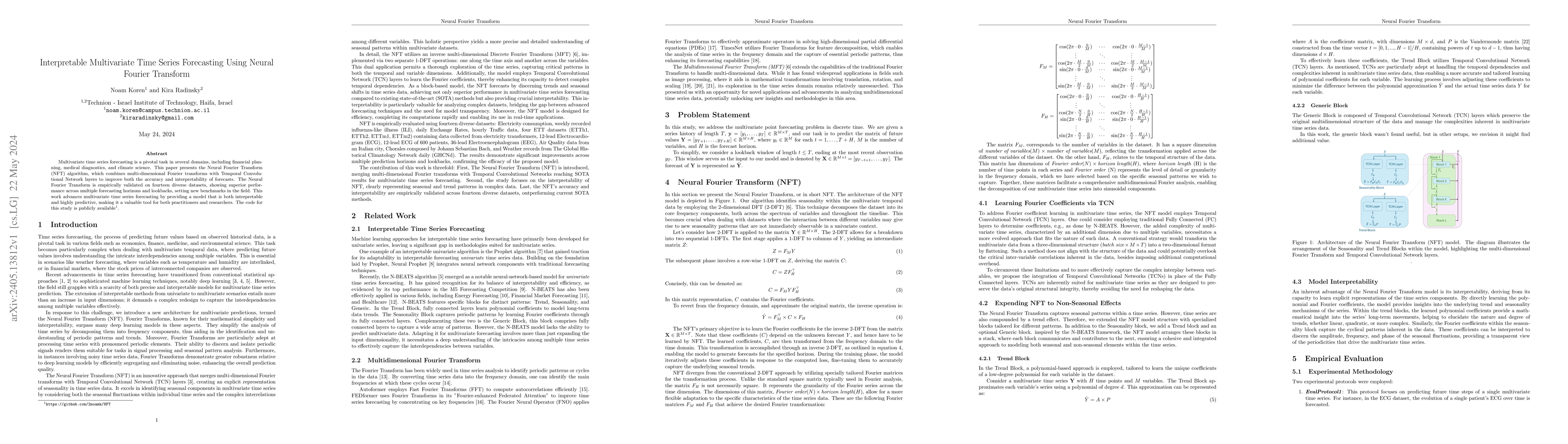 Thumbnail for Interpretable Multivariate Time Series Forecasting Using Neural Fourier
  Transform