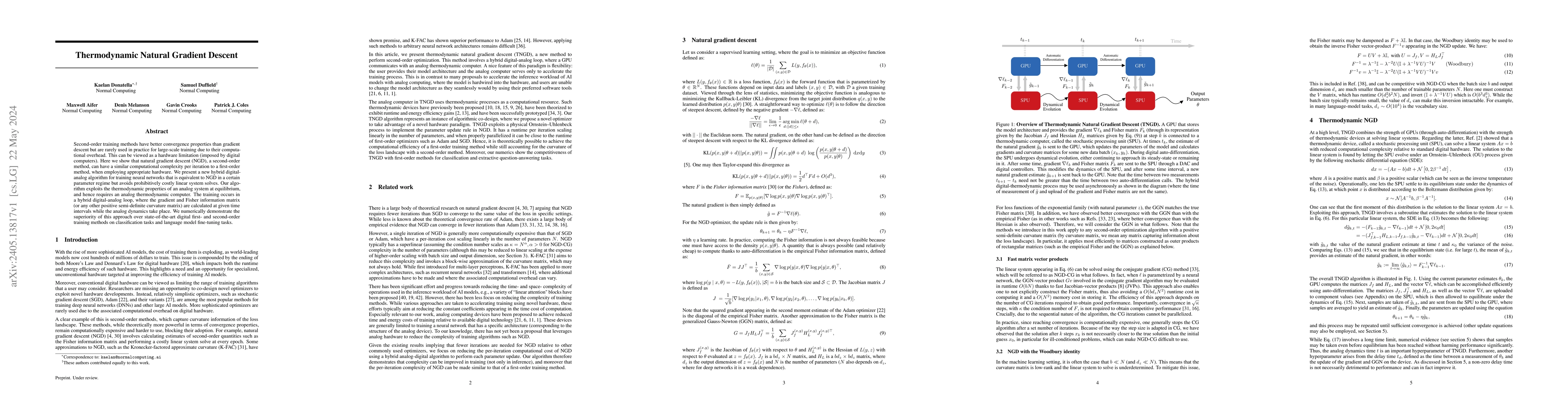Thumbnail for Thermodynamic Natural Gradient Descent