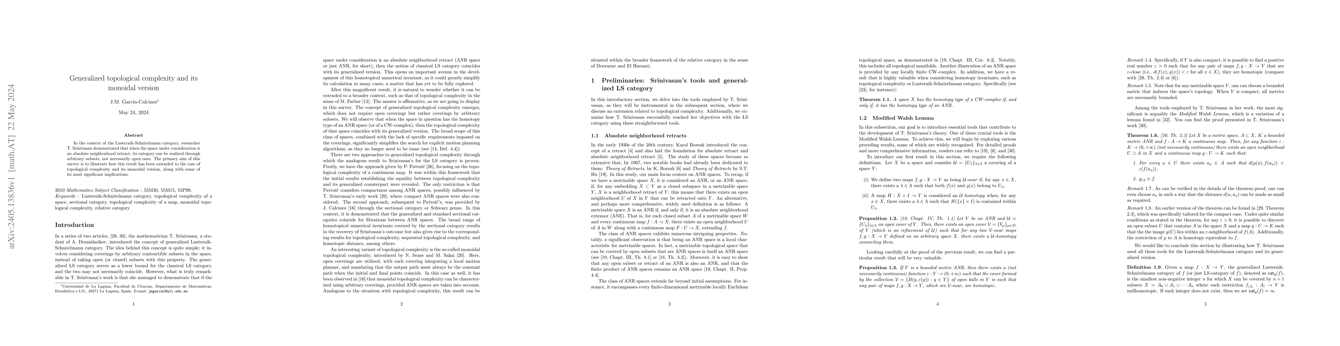 Thumbnail for Generalized topological complexity and its monoidal version