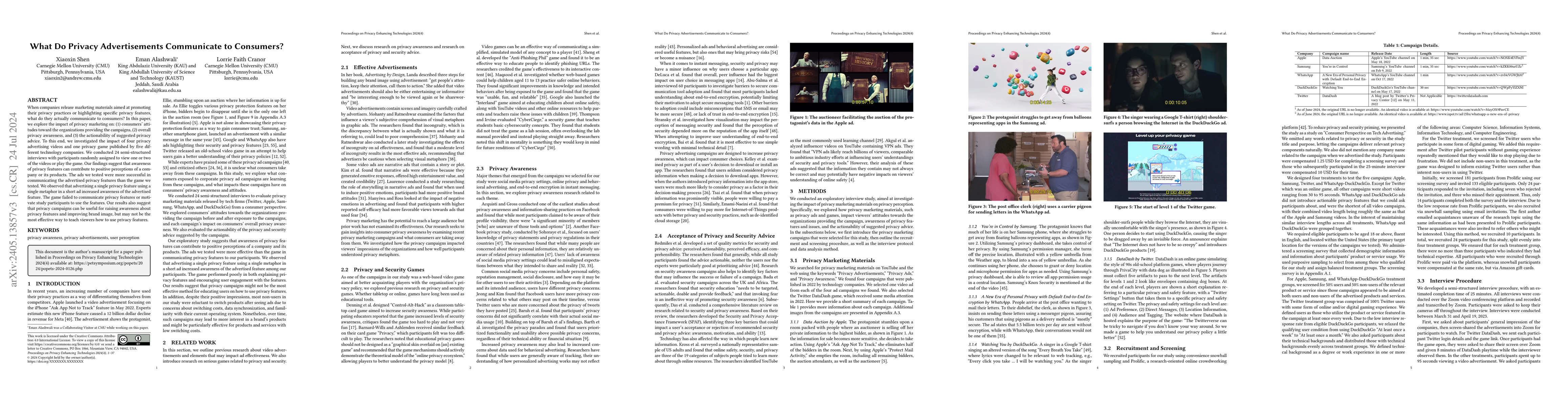Thumbnail for What Do Privacy Advertisements Communicate to Consumers?