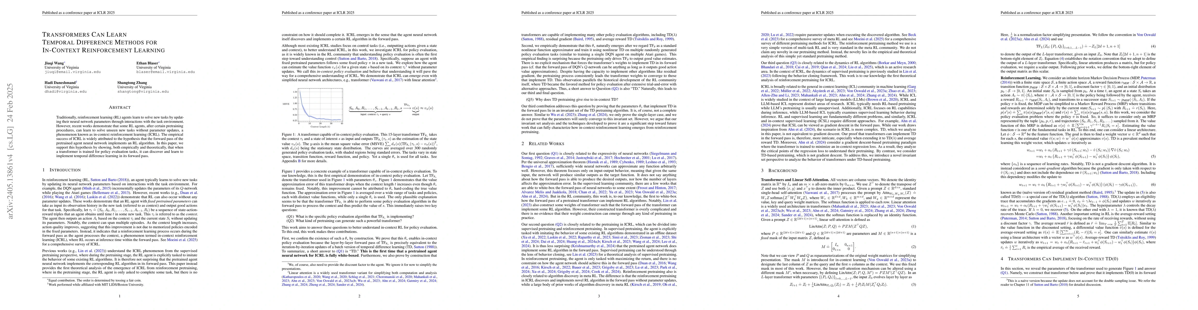 Thumbnail for Transformers Learn Temporal Difference Methods for In-Context
  Reinforcement Learning