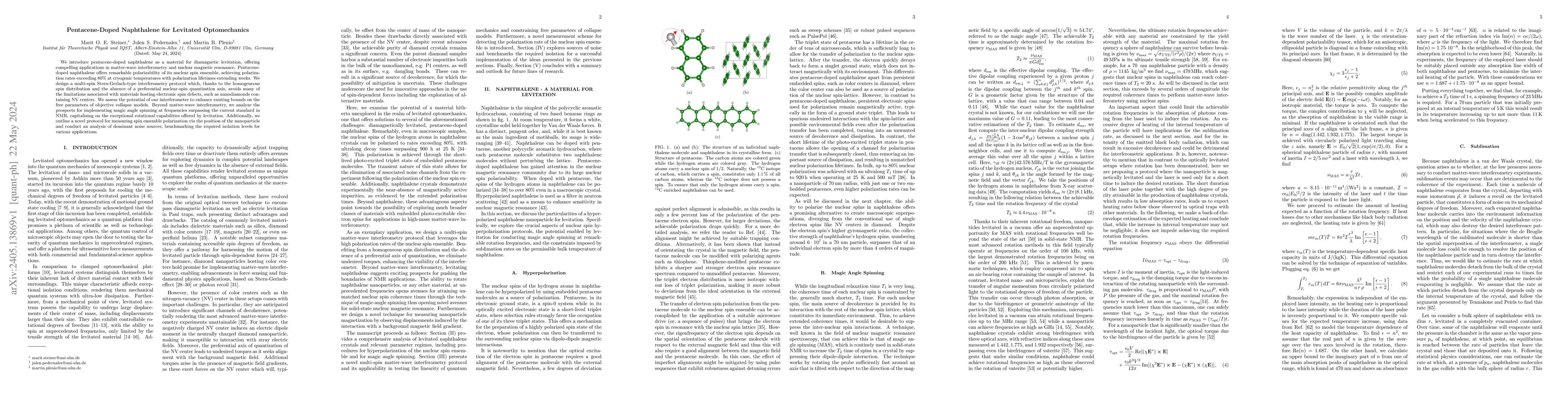 Thumbnail for Pentacene-Doped Naphthalene for Levitated Optomechanics