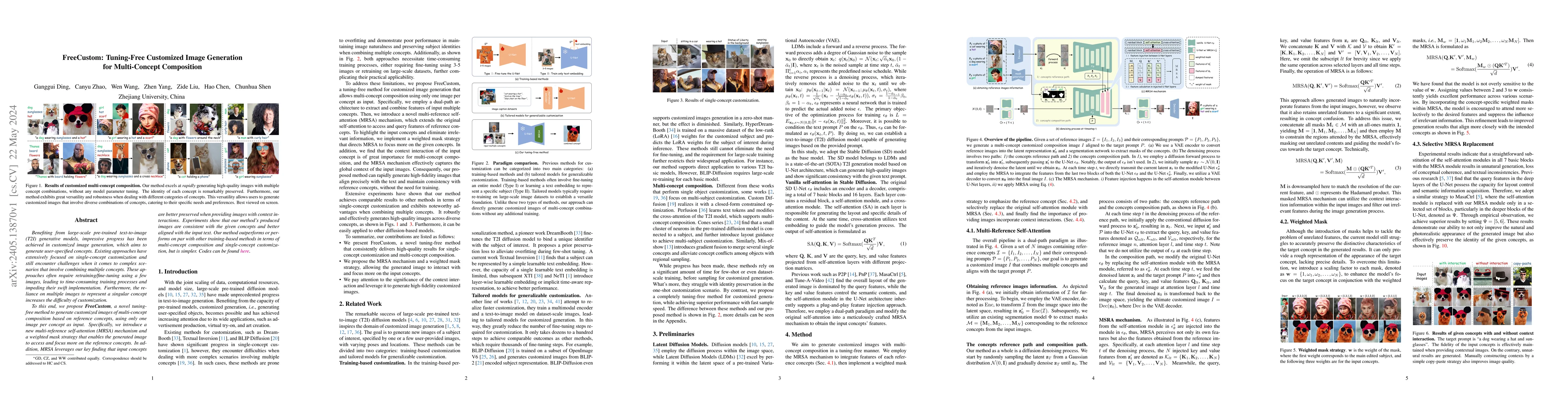 Thumbnail for FreeCustom: Tuning-Free Customized Image Generation for Multi-Concept
  Composition