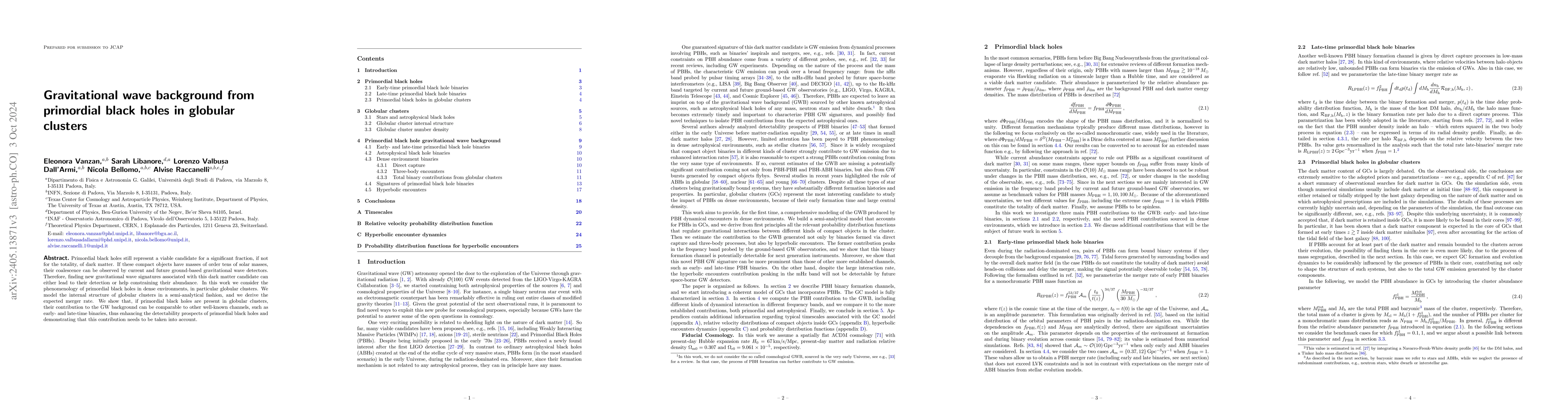Thumbnail for Gravitational wave background from primordial black holes in globular
  clusters