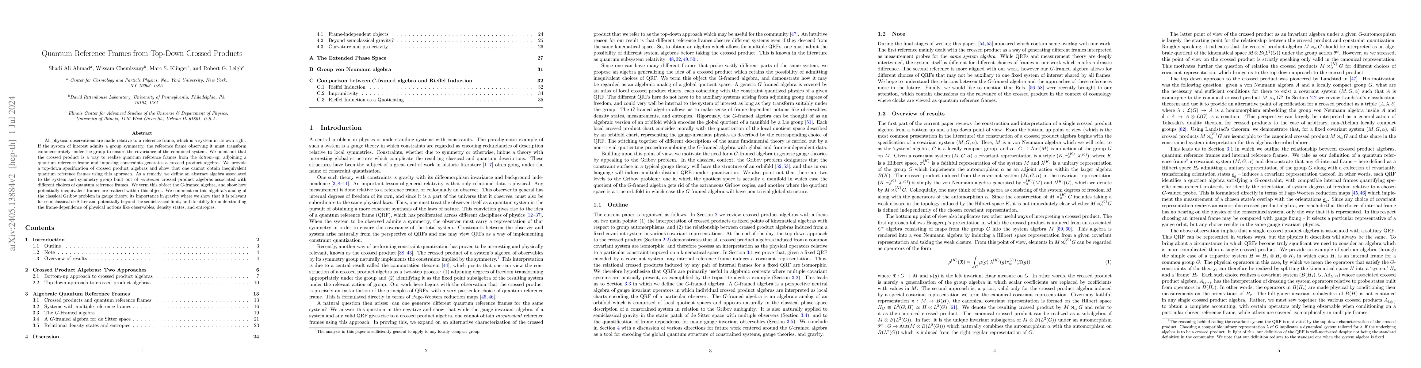 Thumbnail for Quantum Reference Frames from Top-Down Crossed Products