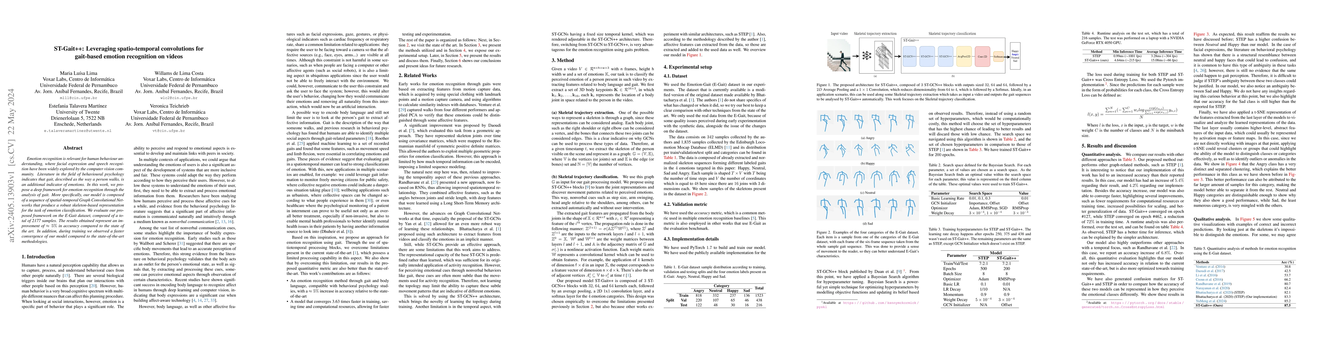 Thumbnail for ST-Gait++: Leveraging spatio-temporal convolutions for gait-based
  emotion recognition on videos