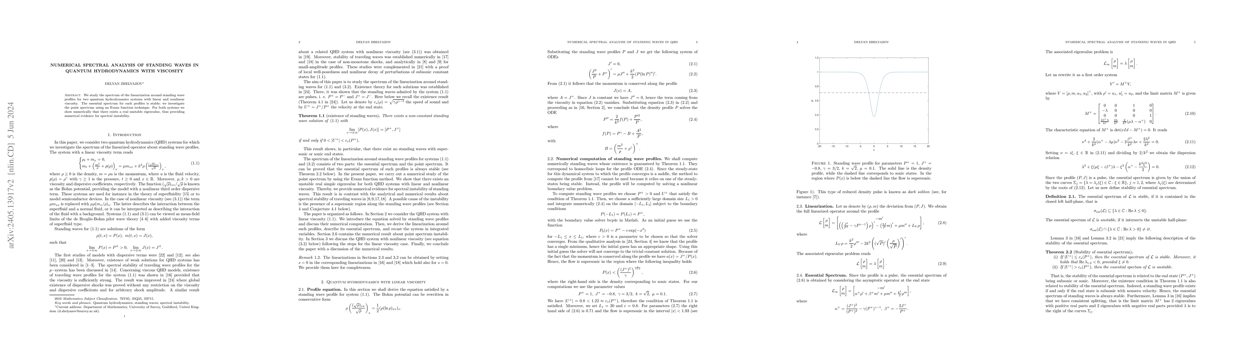 Thumbnail for Numerical spectral analysis of standing waves in quantum hydrodynamics
  with viscosity