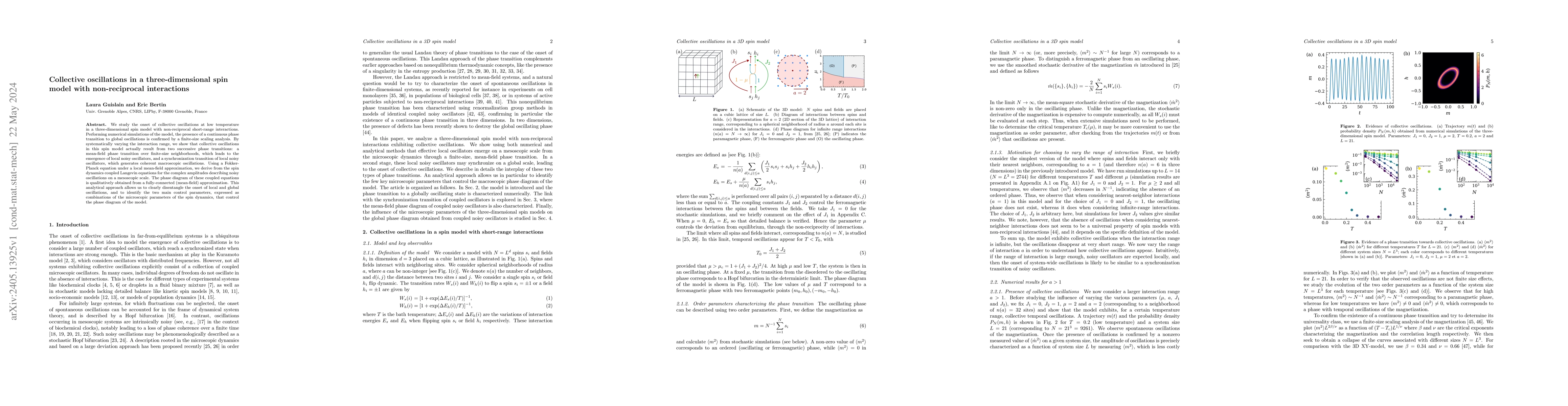 Thumbnail for Collective oscillations in a three-dimensional spin model with
  non-reciprocal interactions