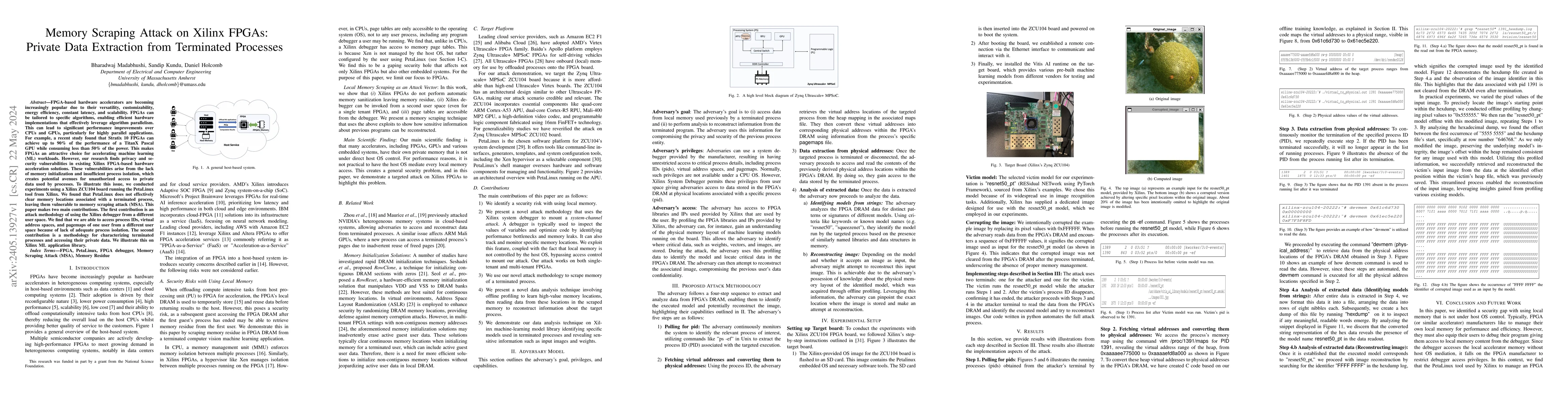 Thumbnail for Memory Scraping Attack on Xilinx FPGAs: Private Data Extraction from
  Terminated Processes