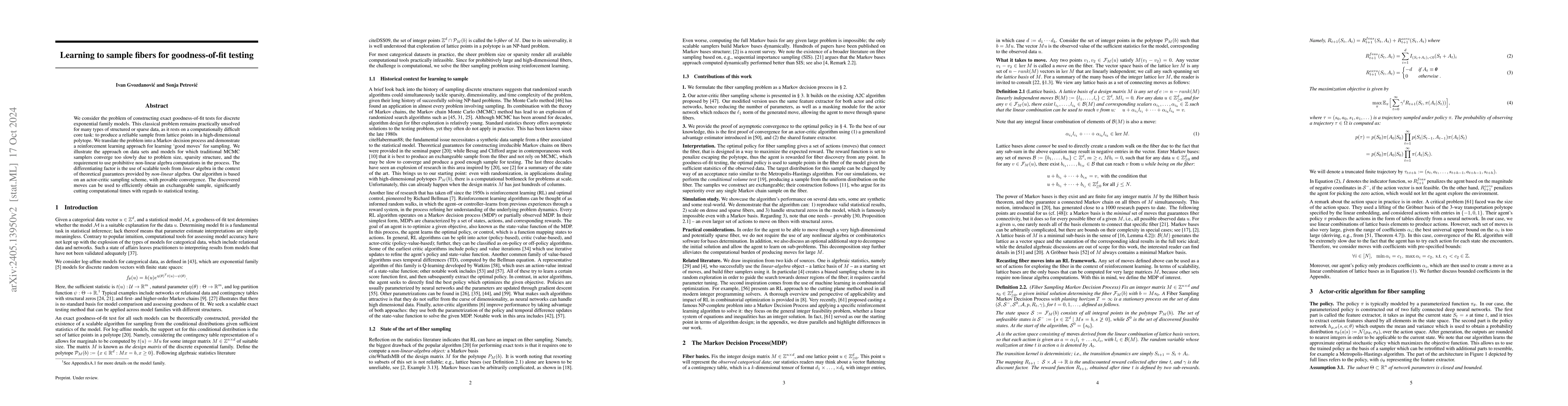 Thumbnail for Actor-critic algorithms for fiber sampling problems