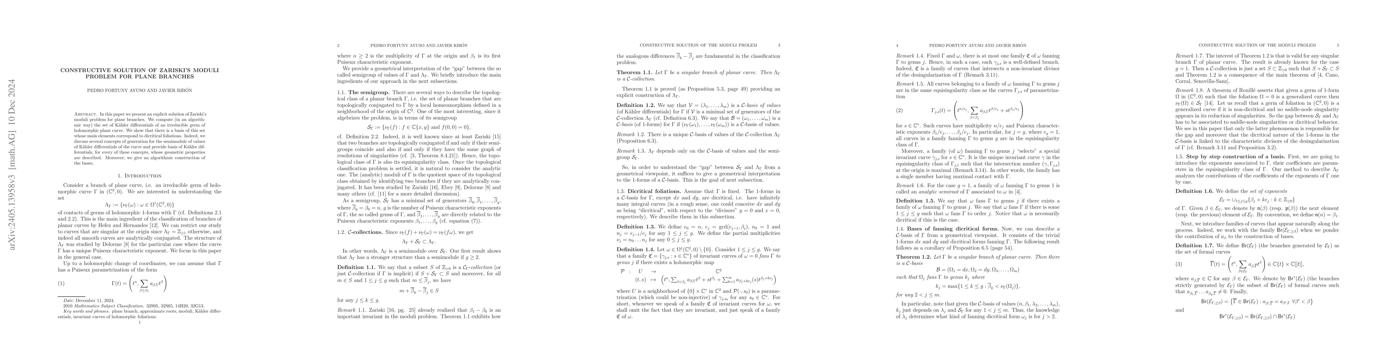 Thumbnail for Construction of a Geometric Basis of K\"{a}hler differentials for plane
  branches