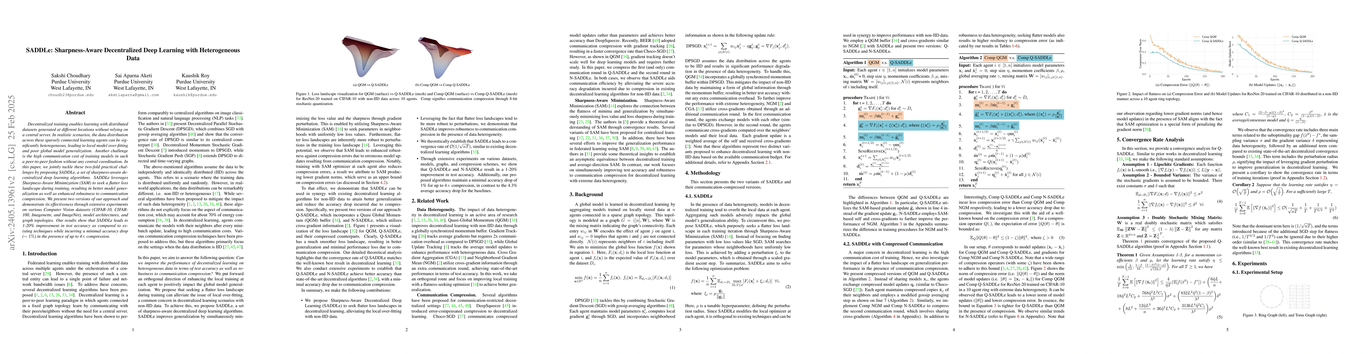 Thumbnail for SADDLe: Sharpness-Aware Decentralized Deep Learning with Heterogeneous
  Data