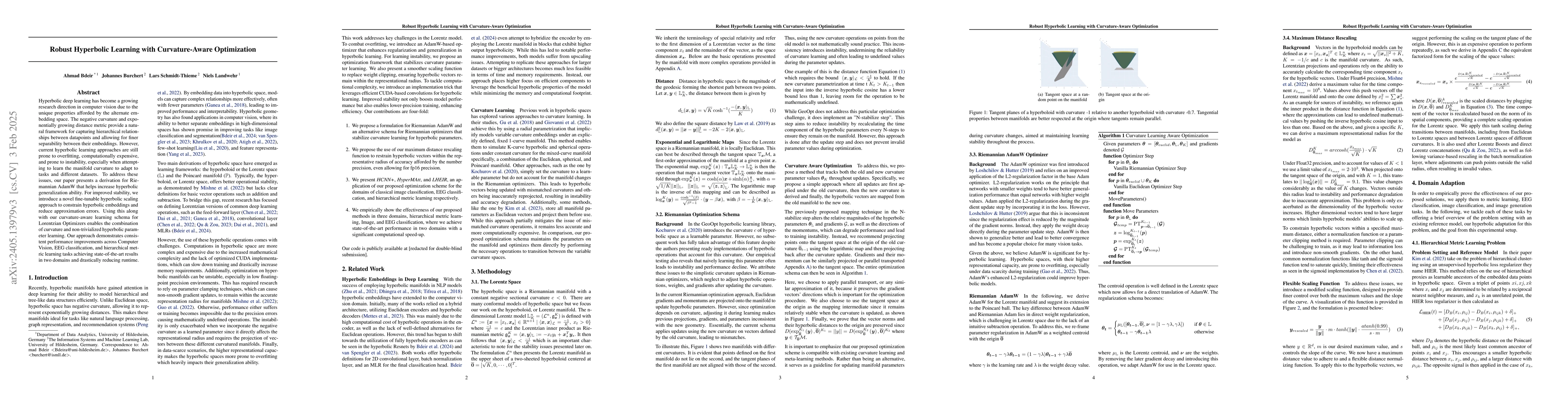 Thumbnail for Optimizing Curvature Learning for Robust Hyperbolic Deep Learning in
  Computer Vision