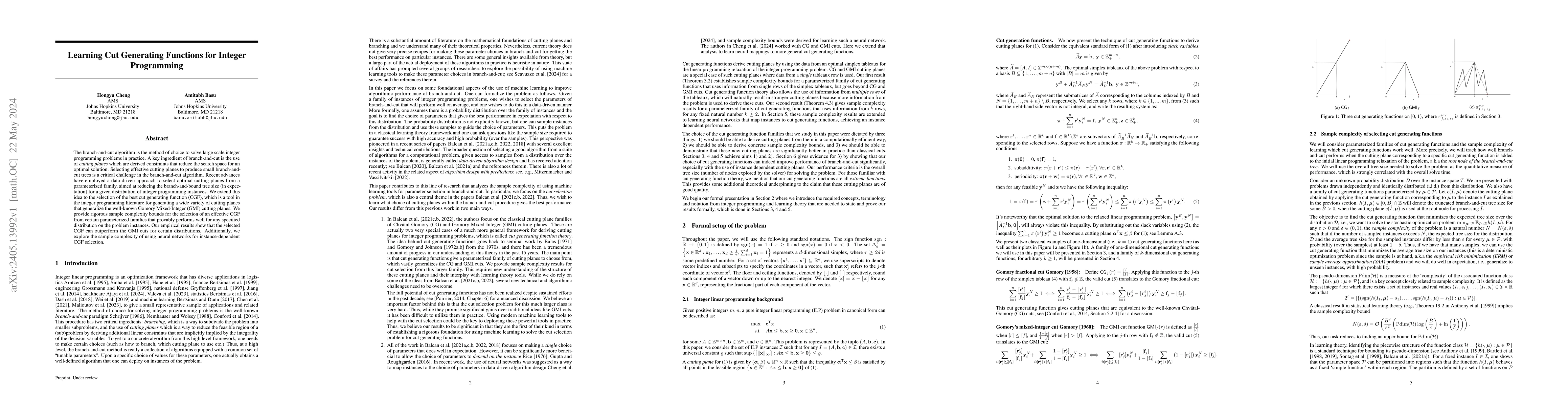 Thumbnail for Learning Cut Generating Functions for Integer Programming